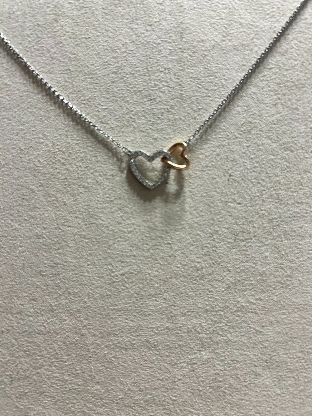 Origami Owl Better Together Double Heart Necklace Silver Rose Gold NL1017 NIB